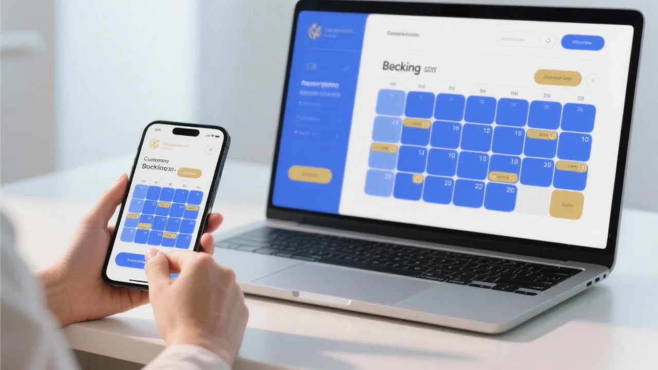 Modern and clean appointment booking calendar interface for Blue Lion Tools.